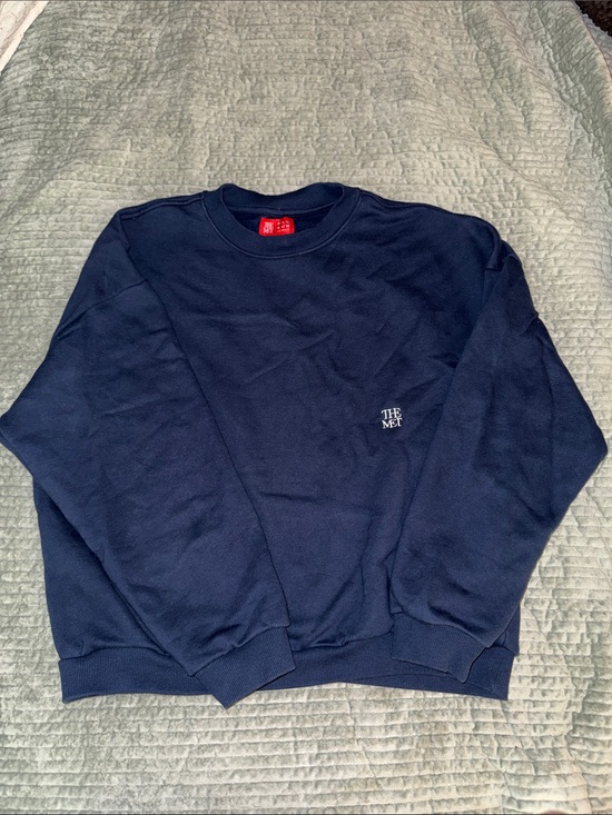 PacSun Sweaters - PacSun x The Met Navy Crewneck with Embroidered Chest Logo and Back